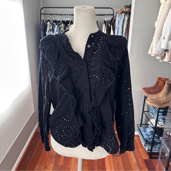 Madewell Ruffle Eyelet Blouse | Size Medium - Picture 4 of 11